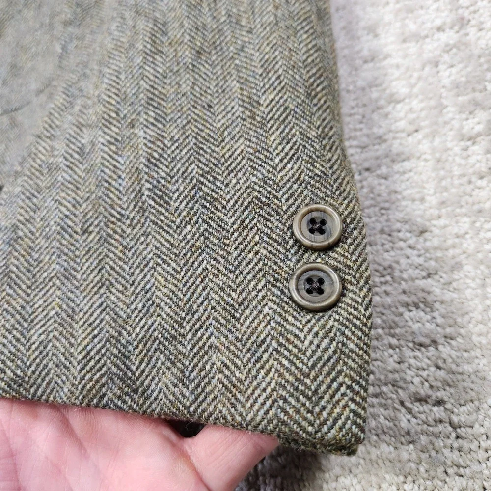 Vintage Herringbone Tweed Blazer Men 42r Racquet Club Virgin Wool Sport Coat USA